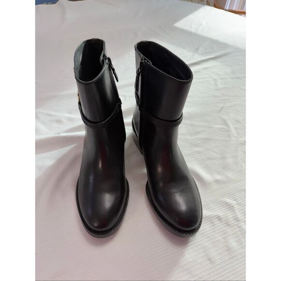 Tory Burch Miller 45MM Leather Ankle Bootie in Black Size Size 6.5 6 1/2 - Picture 4 of 14